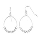 Lc Lauren Conrad Beaded Nickel Free Hoop Drop Earrings, Women's, Silver