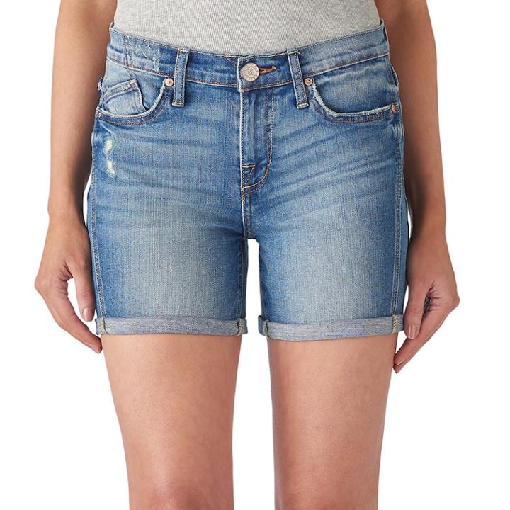 Women's Rock & Republic&reg; Bumpershoot Cuffed Jean Shorts, Size: 14, Med Blue