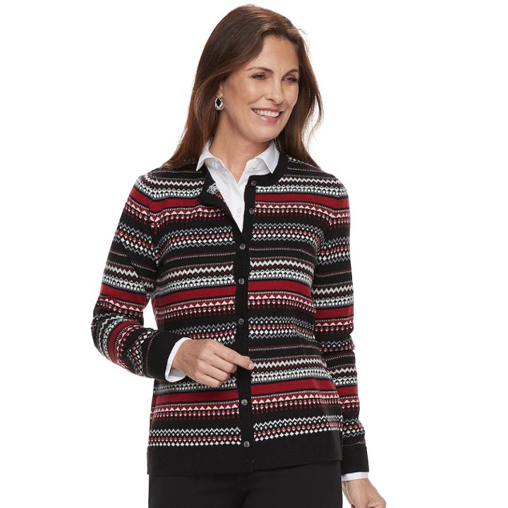 Women's Croft & Barrow&reg; Essential Extra Cozy Cardigan, Size: Xxl, Med Red