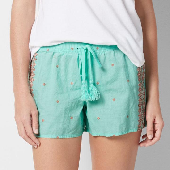 Women's Sonoma Goods For Life&trade; Print Poplin Shorts, Size: Large, Turquoise/blue (turq/aqua)
