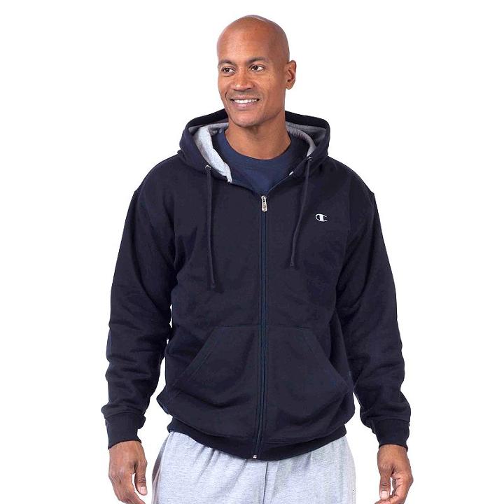 Big & Tall Champion Full-zip Fleece Hoodie, Men's, Size: 2xb, Blue (navy)