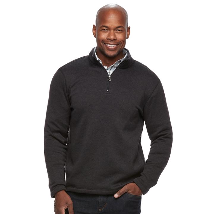 Men's Croft & Barrow&reg; Classic-fit Outdoor Fleece Sweater, Size: Medium, Black