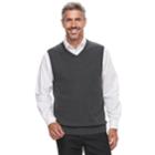 Men's Croft & Barrow&reg; Fine-gauge Sweater Vest, Size: Small, Dark Grey