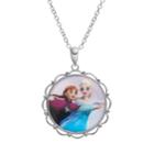 Disney's Frozen Anna & Elsa Silver-plated Sisters Forever Pendant Necklace, Women's, Grey