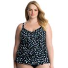 Plus Size Croft & Barrow&reg; Hip Minimizer Tiered D-cup Swimsuit, Women's, Size: 20 W, Black