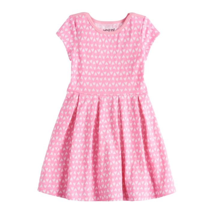 Girls 4-10 Jumping Beans&reg; Pleated Skater Dress, Size: 10, Brt Pink