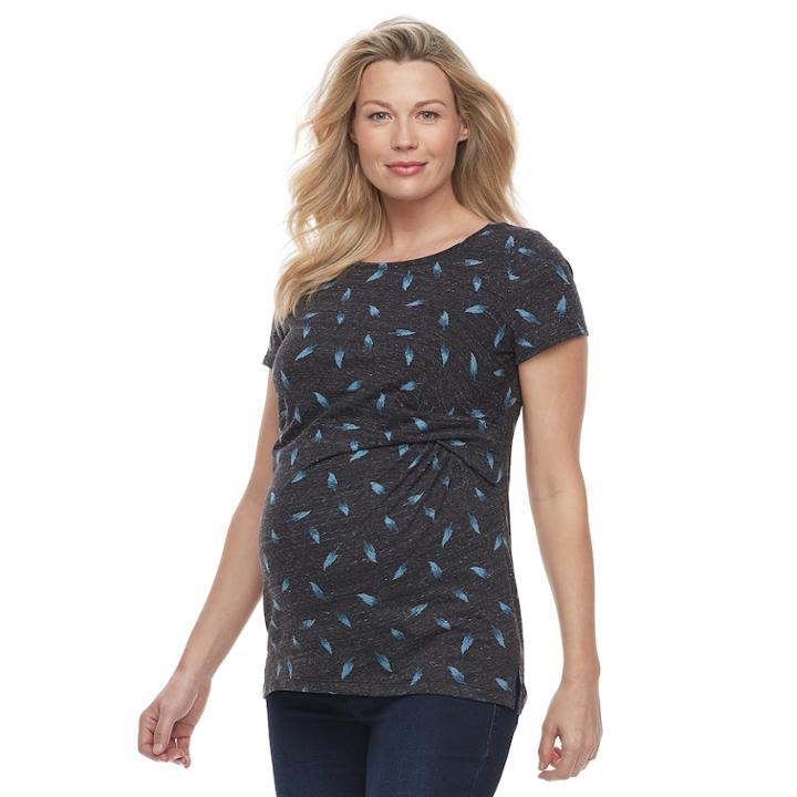 Maternity A:glow Pleated Tee, Women's, Size: Xxl-mat, Black