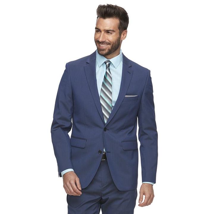 Men's Apt. 9&reg; Premier Flex Extra-slim Fit Suit Coat, Size: 38 Short, Blue