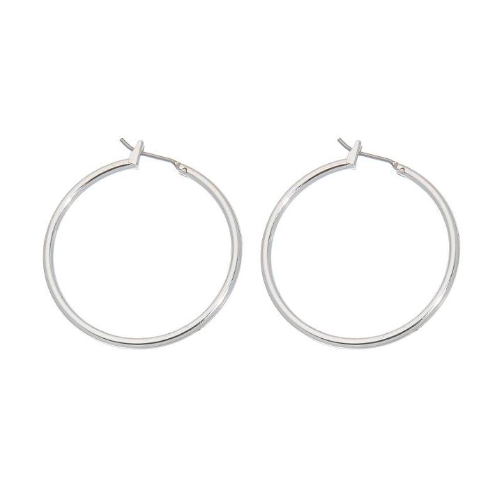 Napier Silver Tone Hoop Earrings, Women's, Grey