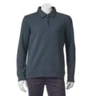 Men's Croft & Barrow&reg; Fleece Quarter-zip Polo, Size: Medium, Dark Blue
