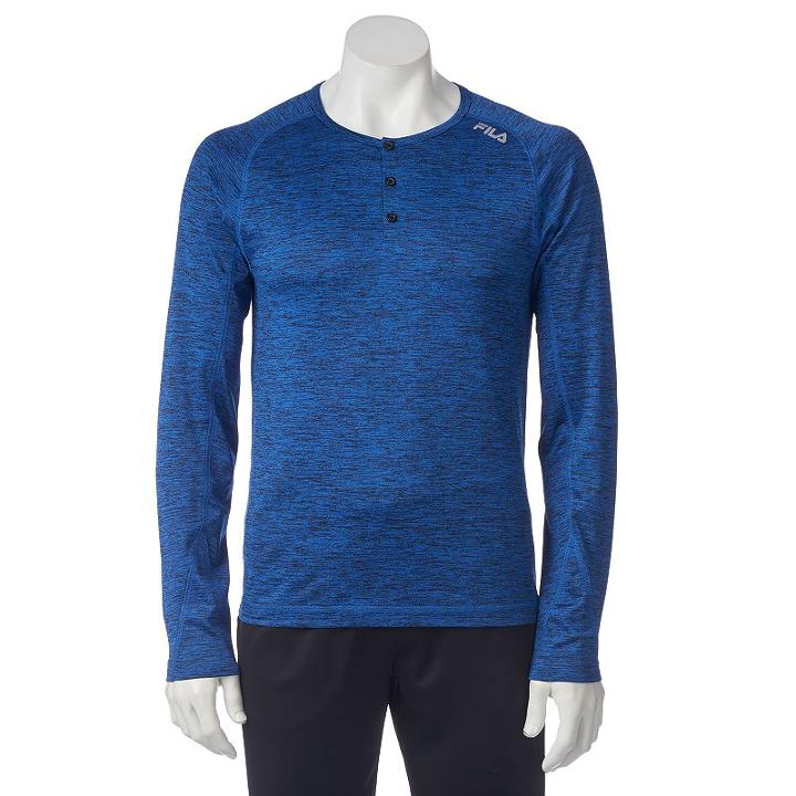 Men's Fila Sport&reg; Elevated Henley Top, Size: Xl, Med Blue