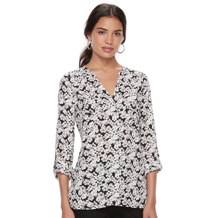 Women's Elle&trade; Print Blouse, Size: Large, Oxford