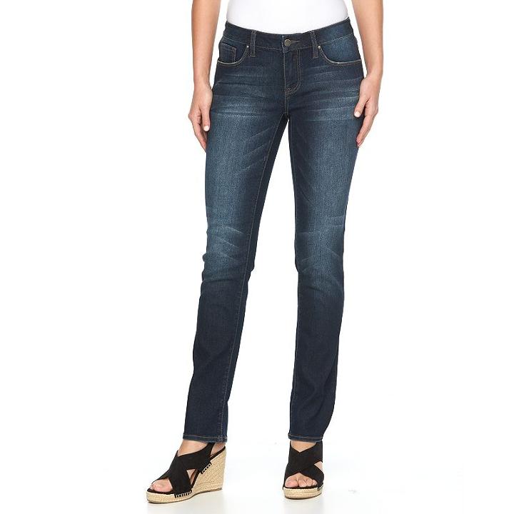 Women's Apt. 9&reg; Modern Fit Straight-leg Jeans, Size: 16, Dark Blue