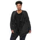 Plus Size Napa Valley Pattern Draped Cardigan, Women's, Size: 1xl, Grey
