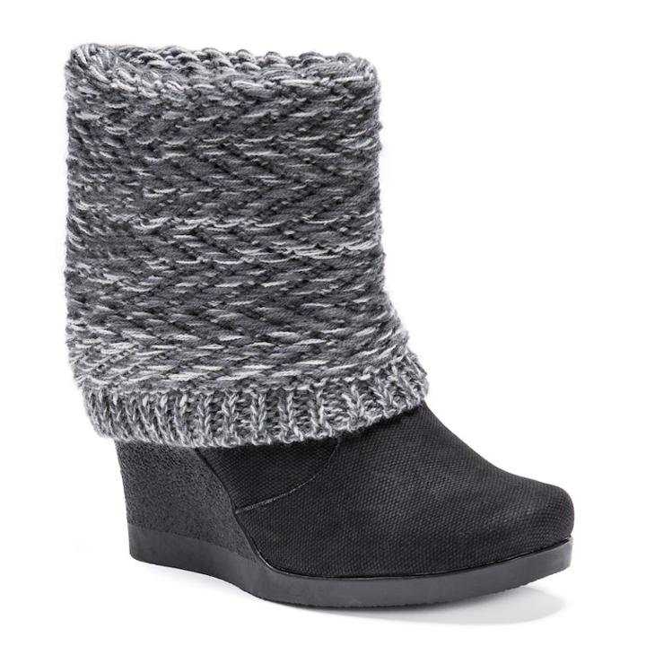 Muk Luks Sienna Women's Wedge Water Resistant Winter Boots, Size: 10, Grey