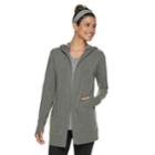 Women's Tek Gear&reg; Hooded Wrap Cardigan, Size: Xs, Dark Green