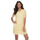 Women's Sharagano Lace Trapeze Dress, Size: 6, Yellow Oth