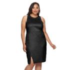 Plus Size Jennifer Lopez Lace-up Suede Sheath Dress, Women's, Size: 16 W, Black