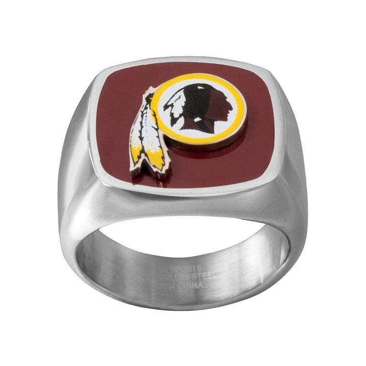 Men's Stainless Steel Washington Redskins Ring, Size: 10, Silver