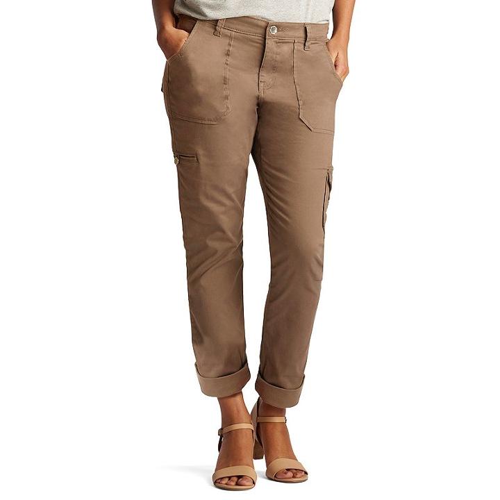 Petite Lee Brinley Modern Fit Cargo Pants, Women's, Size: 4 Petite, Dark Grey
