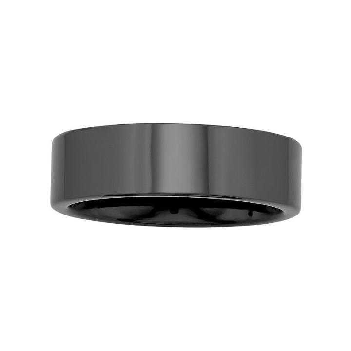 Men's Black Ceramic Wedding Band, Size: 9