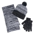 Girls 4-16 Berkshire 3-pc. Marled Infinity Scarf, Hat & Gloves Set, Girl's, Grey (charcoal)