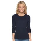 Petite Croft & Barrow&reg; Classic Crewneck Tee, Women's, Size: Xs Petite, Blue