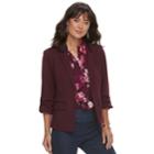 Women's Elle Ruched Sleeve Blazer, Size: Medium, Drk Purple