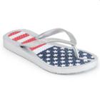 Girls 4-16 American Flag Flip Flops, Girl's, Size: 1/2, Grey Other
