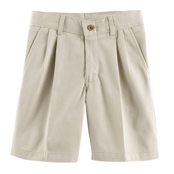 Boys 4-7 Chaps Pleated Twill School Uniform Shorts, Boy's, Size: 4, Beig/green (beig/khaki)
