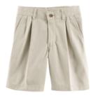 Boys 4-7 Chaps Pleated Twill School Uniform Shorts, Boy's, Size: 4, Beig/green (beig/khaki)
