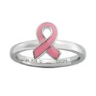 Stacks And Stones Sterling Silver Pink Breast Cancer Awareness Ribbon Stack Ring, Women's, Size: 8