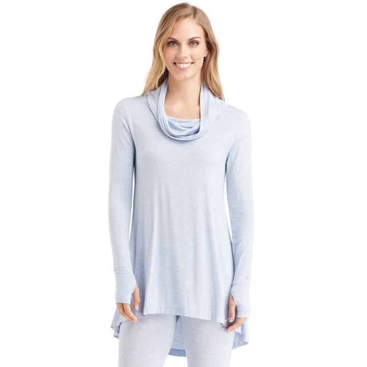 Women's Cuddl Duds Softwear Cowlneck Tunic Top, Size: Xl, Med Blue