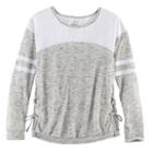 Girls 7-16 & Plus Size So&reg; Space-dye Lace-up Side Tee, Size: 20 1/2, Black