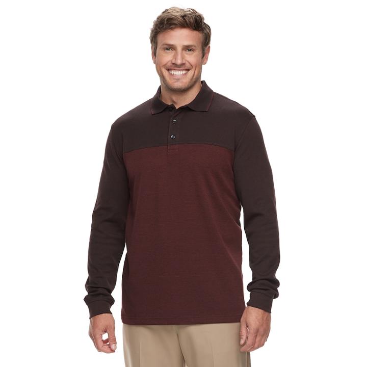 Big & Tall Van Heusen Flex Classic-fit Colorblock Polo, Men's, Size: Xxl Tall, Dark Red