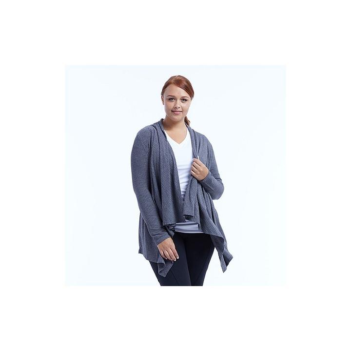 Plus Size Marika Curves Breeze Ribbed Cardigan, Women's, Size: 2xl, Med Grey