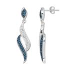Silver Luxuries Crystal Swirl Drop Earrings, Women's, Blue