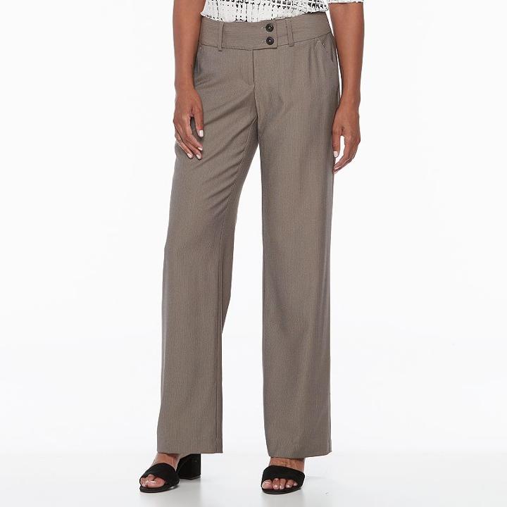 Women's Apt. 9&reg; Curvy Dress Pants, Size: 10, Black
