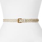 Sonoma Goods For Life&trade; Leather Braided Women's Skinny Belt, Size: Large, Natural