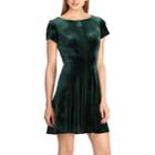 Petite Chaps Velvet Fit & Flare Dress, Women's, Size: Xl Petite, Green