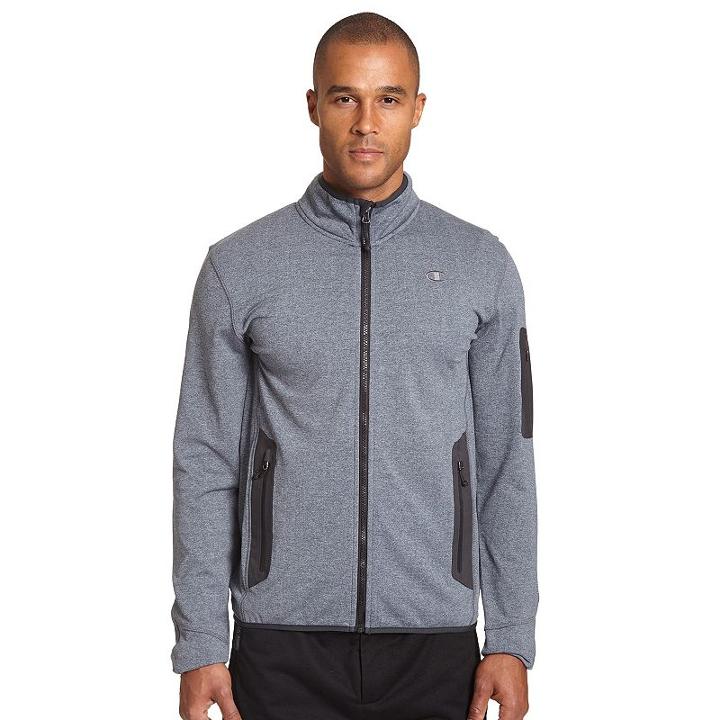 Men's Champion Four-way Stretch Sport Jacket, Size: Large, Dark Grey