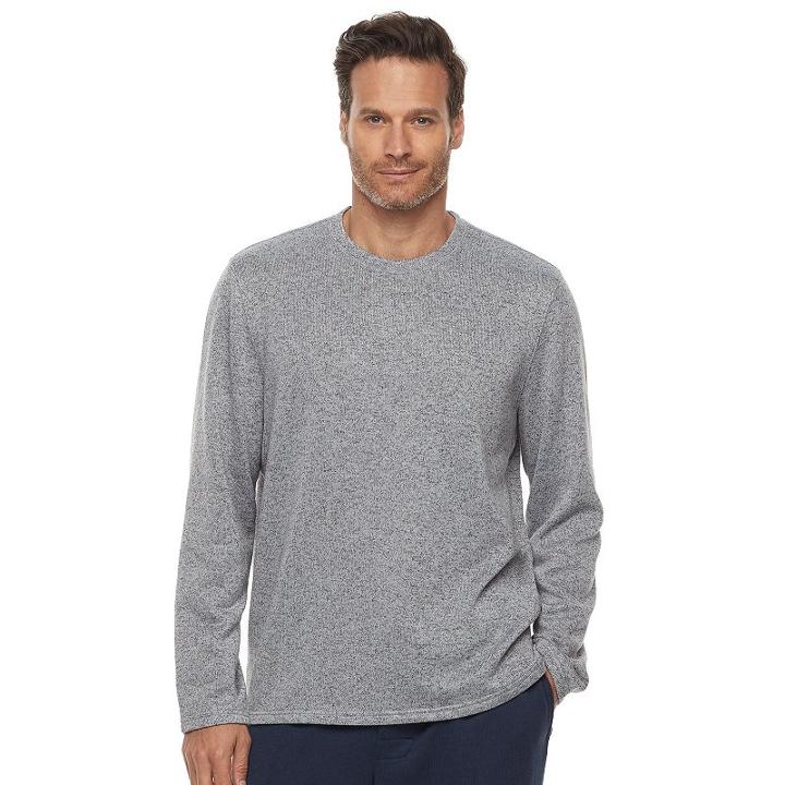 Men's Croft & Barrow&reg; Fleece Crewneck Tee, Size: Medium, Med Grey