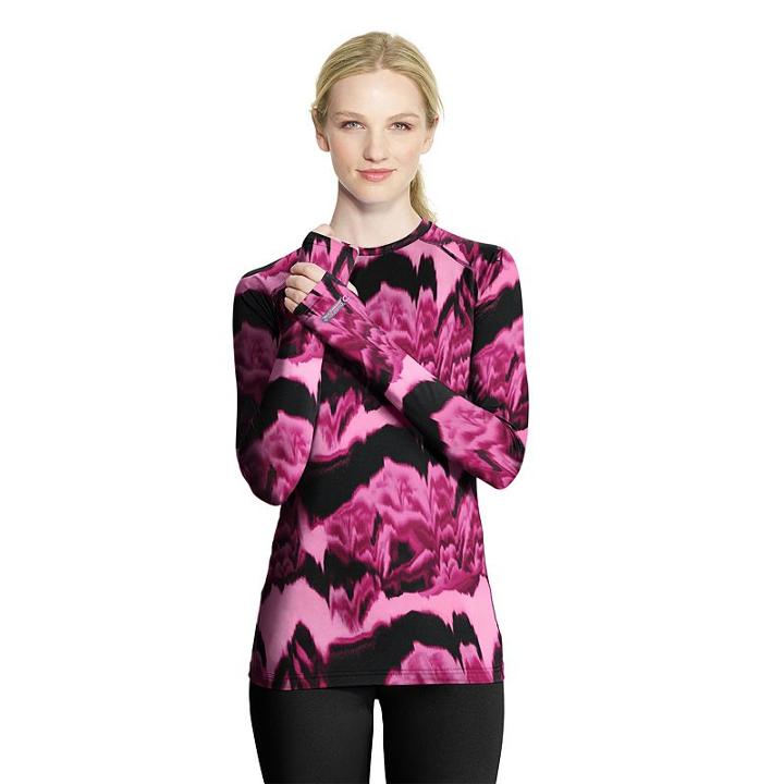 Women's Champion Performax Printed Base Layer Top, Size: Large, Pink