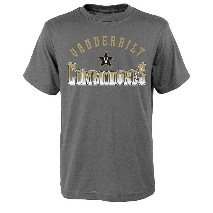 Boys 8-20 Vanderbilt Commodores Fade Tee, Boy's, Size: L(14/16), Grey (charcoal)
