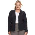 Plus Size Apt. 9&reg; Torie Solid Blazer, Women's, Size: 16 W, Black