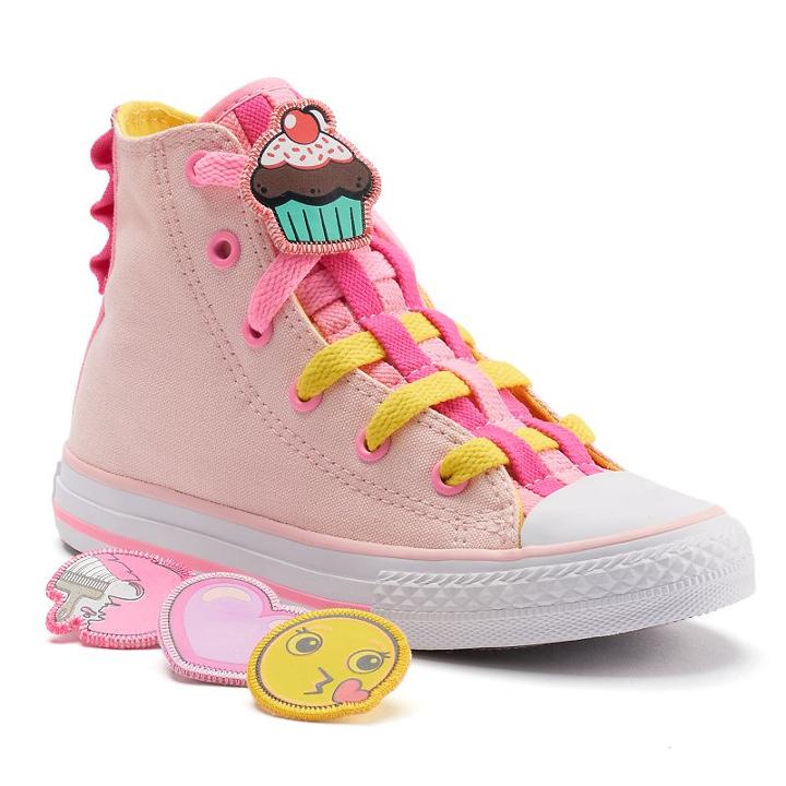 Kid's Converse Chuck Taylor All Star Loopholes Badges High-top Sneakers, Size: 2, Pink Other