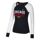 Women's Adidas Chicago Blackhawks Constructed Raglan Tee, Size: Xl, Grey (charcoal)
