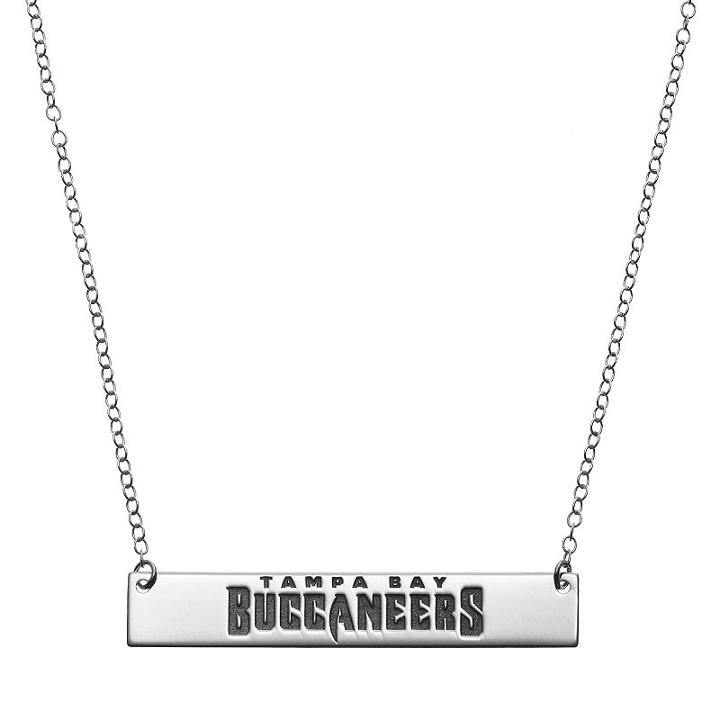 Tampa Bay Buccaneers Sterling Silver Bar Link Necklace, Women's, Size: 18, Grey