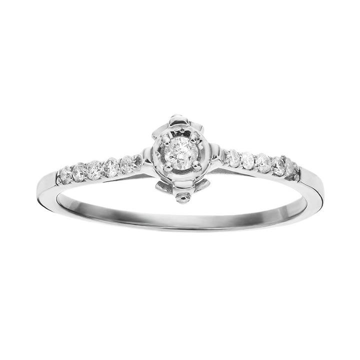 Sterling Silver 1/6 Carat T.w. Diamond Promise Ring, Women's, Size: 9, White