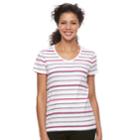 Women's Croft & Barrow&reg; Essential V-neck Tee, Size: Medium, Dark Pink